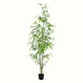 thumbnail image 1 of Vickerman 5' Contemporary Fabric Artificial Potted Mini Bamboo Tree in Green, 1 of 3