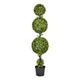 thumbnail image 1 of Vickerman 5' Artificial Potted Triple Ball Green Boxwood Topiary. Ball sizes are 10", 12" and 14"., 1 of 6