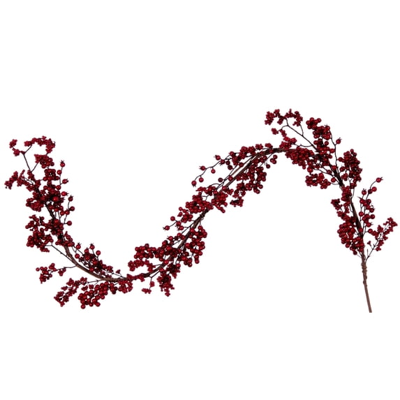 Vickerman 5' Artificial Red Outdoor Weather Resistant Berry Christmas Garland, Unlit
