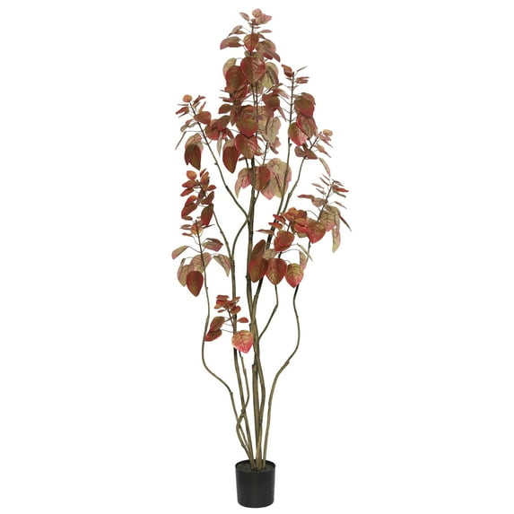 Vickerman 5' Artificial Red Potted Rogot Rurple Tree.