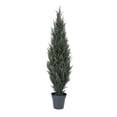 thumbnail image 1 of Vickerman 5' Artificial UV Resistant Pond Cypress Tree in Two Tone Green Pot., 1 of 3