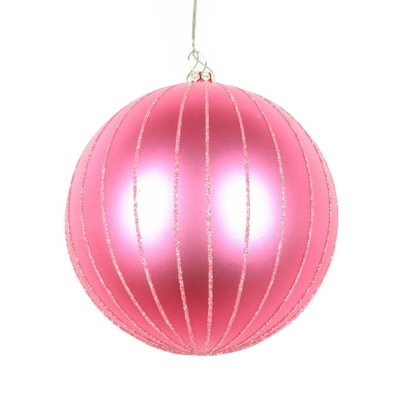 Vickerman 5" Mauve Matte Glitter Ball Christmas Ornament, 4 pieces per bag
