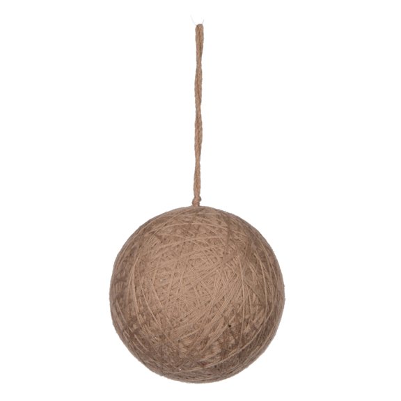 Vickerman 5" Natural Wool String Wrapped Ball Ornament, 2 per bag.