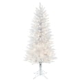 thumbnail image 1 of Vickerman 5' Sparkle White Spruce Pencil Artificial Christmas Tree, Warm White LED Lights, 1 of 5