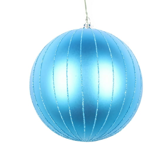 Vickerman 5" Turquoise Matte Glitter Ball Christmas Ornament, 4 pieces per bag