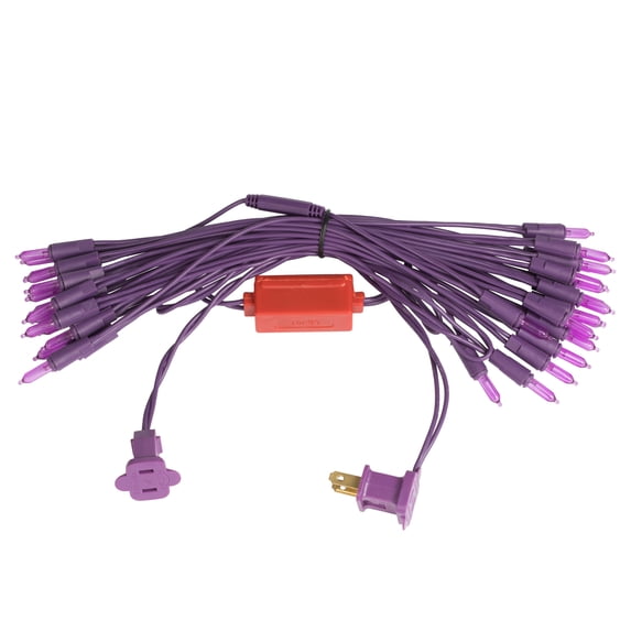 Vickerman 50 Light LED Purple Dura-Lit Mini Lights, Purple Wire