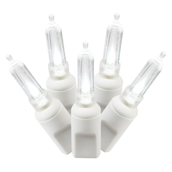 Vickerman 50 Pure-White Italian LED on White Wire, 25' Christmas Single Mold Light Strand