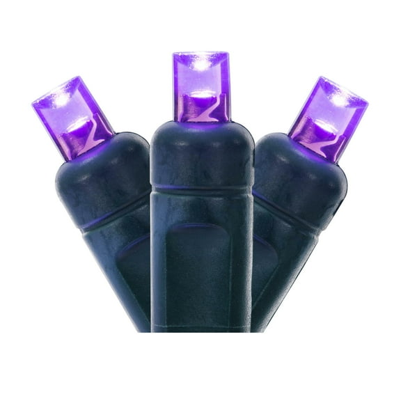 Vickerman 50 Purple Twinkle Wide Angle LED Light on Green Wire, 25' Light Strand.