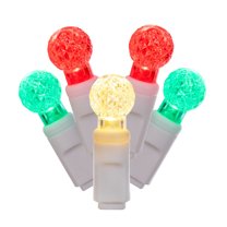 Vickerman 50 Red-White-Green G12 LED Light on White Wire, 25' Christmas Single Mold Light Strand