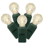Vickerman 50 Warm White G12 LED Light on Green Wire, 25' Christmas Single Mold Light Strand