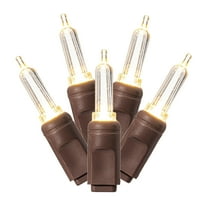 Vickerman 50 Warm White Italian LED Single Mold light on Brown Wire, 25' Christmas Light Strand