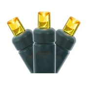 Indoor/Outdoor 50-Count LED Wide Angle Christmas String Lights, Gold, Green Wire, 25', by Vickerman