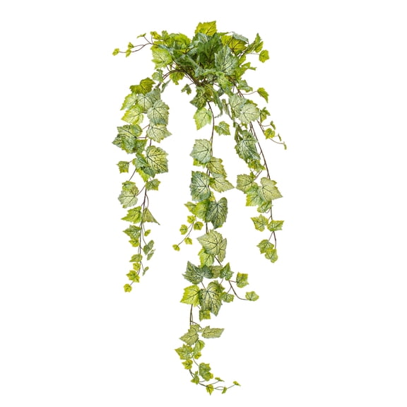 Vickerman 51" Artificial Green & White Grape Leaf Ivy Hanging Bush.