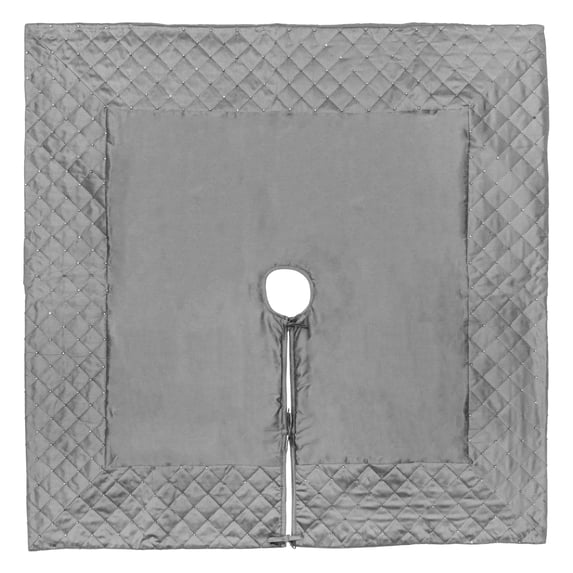 Vickerman 52" Gray Quilt Stitch Jewel Christmas Tree skirt
