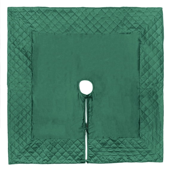 Vickerman 52" Green Quilt Stitch Jewel Christmas Tree skirt