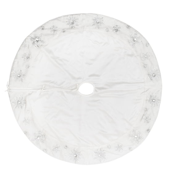Vickerman 52" White Snowflake Christmas Tree Skirt