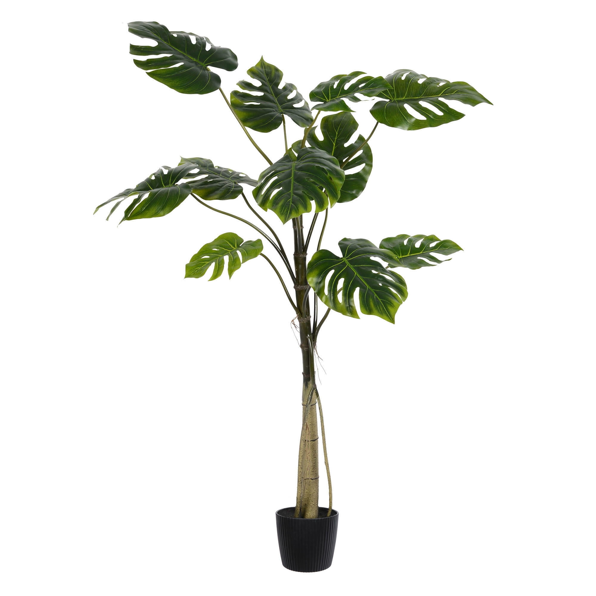 54" Tall Green Artificial Philodendron Tree in Weathered Plastic Pot