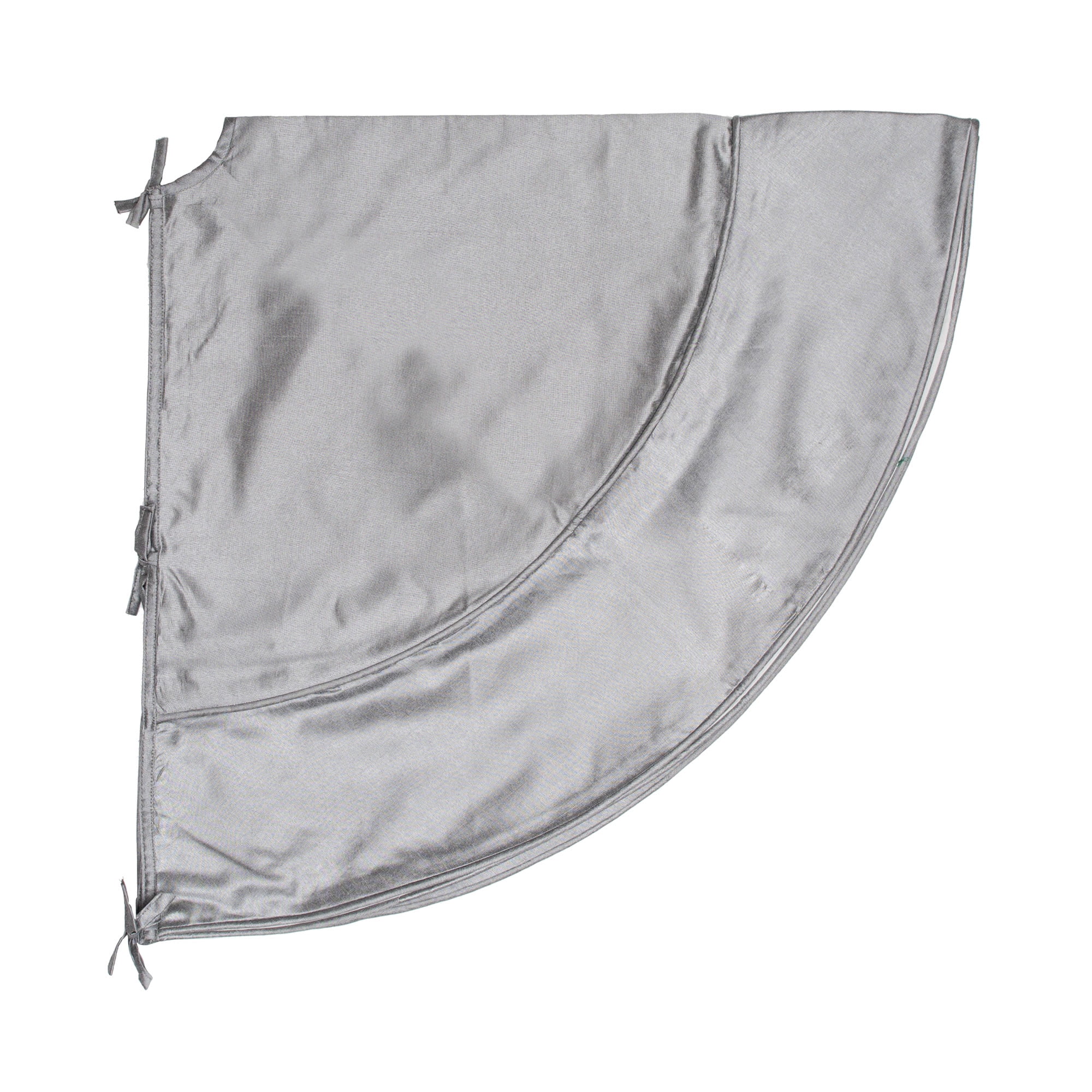 Elegant 54" Silver Polyester Round Christmas Tree Skirt
