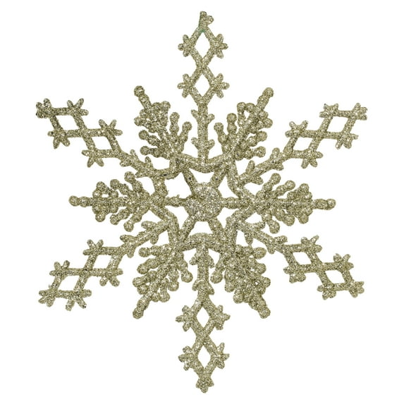 Vickerman 6.25" Champagne Glitter Snowflake 12/Pvc Bx