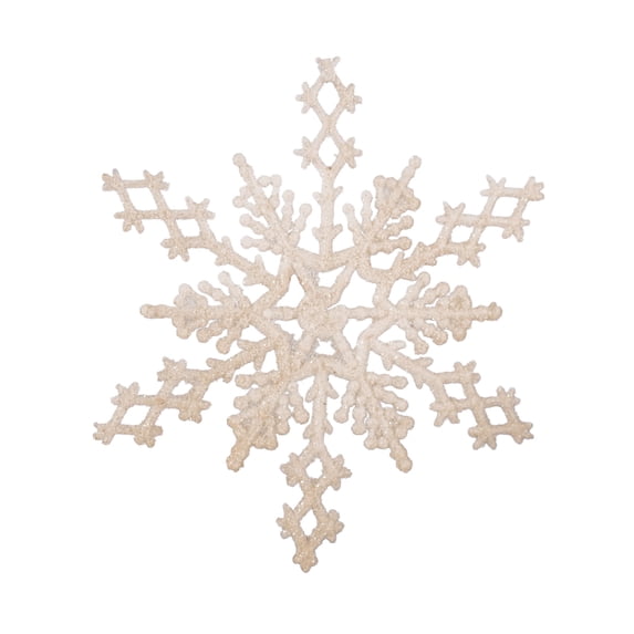 Vickerman 6.25" Ivory Glitter Snowflake Christmas Ornament, 12 per Box