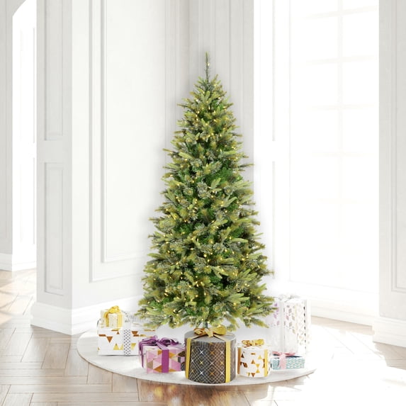 Vickerman 6.5' Cashmere Slim Artificial Christmas Tree, Warm White Dura-Lit® LED Lights