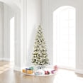 thumbnail image 1 of Vickerman 6.5' Flocked Pacific Pencil Artificial Christmas Tree with Warm White LED Lights, 1 of 6