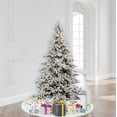 thumbnail image 1 of Vickerman 6.5' Flocked Utica Fir Artificial Christmas Tree, Warm White LED Lights, 1 of 5