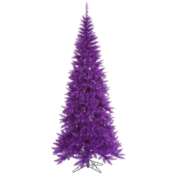 Vickerman 6.5' Purple Fir Slim Artificial Christmas Tree, Unlit - Faux Fir Christmas Tree - Seasonal Indoor Home Decor
