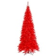 thumbnail image 1 of Vickerman 6.5' Red Fir Slim Artificial Christmas Tree, Red Dura-lit LED Lights, 1 of 3