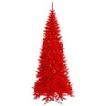 thumbnail image 1 of Vickerman 6.5' Red Fir Slim Artificial Christmas Tree, Unlit, 1 of 4