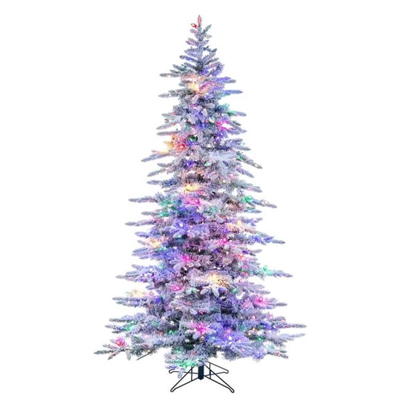Vickerman A253267LED 6.5 ft. x 50 in. Flocked Winter 49 C7 Plus 600MU Christmas Tree