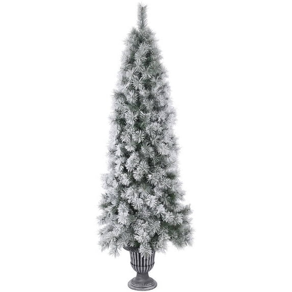 Vickerman 6.5' x 30" Potted Frosted Brewer 351Tips Potted Tree
