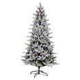 thumbnail image 1 of Vickerman 6.5' x 38" Flocked Vail Pine Artificial Christmas Tree, Multi-colored Dura-Lit® LED Lights, 1 of 4