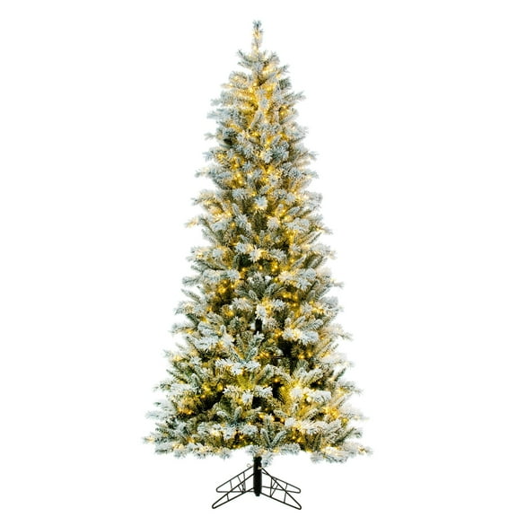 Vickerman 6.5' x 38" Frosted Glacier Pine Artificial Pre-Lit Christmas Tree with Lightly Frosted Tips
