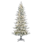 Vickerman 6.5 x 39 Flocked Slim Kiana Artificial Christmas Tree, 3mm LED Color Changing Lights