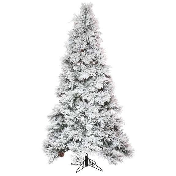 Vickerman 6.5' x 42" Flocked Atka Slim Artificial Christmas Tree, Unlit