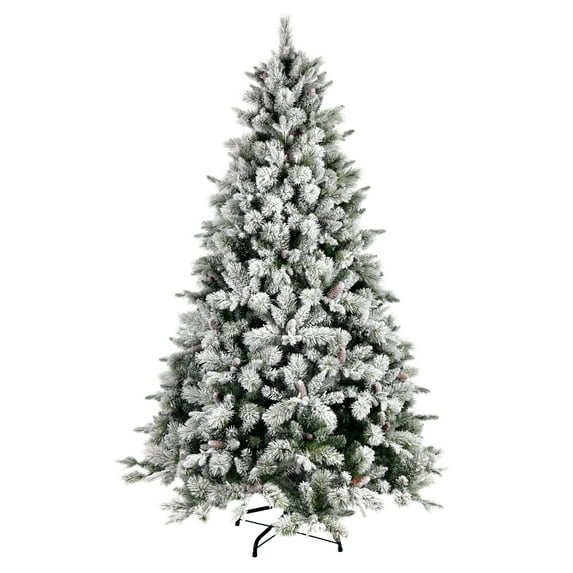 Vickerman 6.5' x 46" Flocked Ellis Pine Artificial Christmas Tree, Unlit