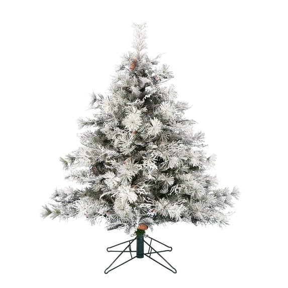 Vickerman 6.5' x 59" Flocked Cheshire Artificial Christmas Tree, Unlit