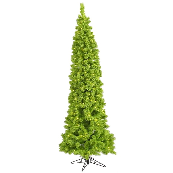 Vickerman 78" Fir Dura-lit LED Artificial Christmas Tree in Flocked Lime Green