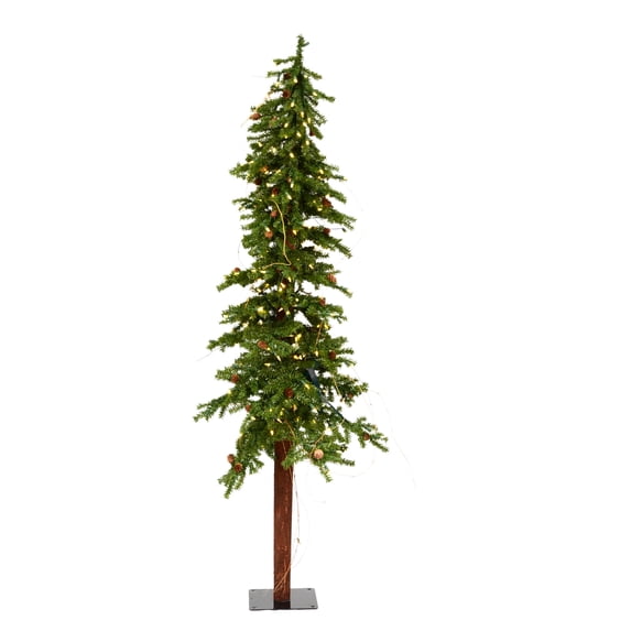 Vickerman 6' Alpine Artificial Christmas Tree, Warm White Dura-lit LED Lights