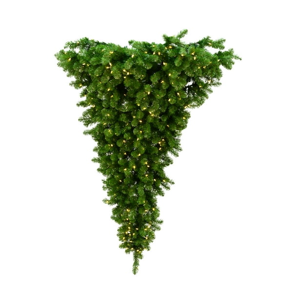 Vickerman 6' American Upside Down Artificial Christmas Half Tree, Warm White Dura-Lit® LED Lights
