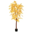 thumbnail image 1 of Vickerman 6' Artificial Golden Aspen Deluxe, Black Plastic Pot, 1 of 1