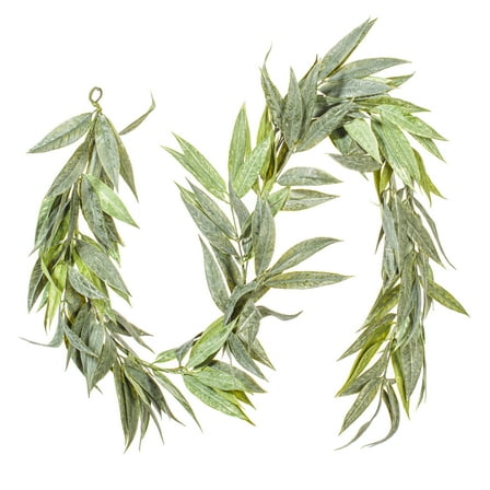 Vickerman 6' Artificial Green Muddy White Willow Garland.