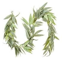Vickerman 6' Artificial Green Muddy White Willow Garland.