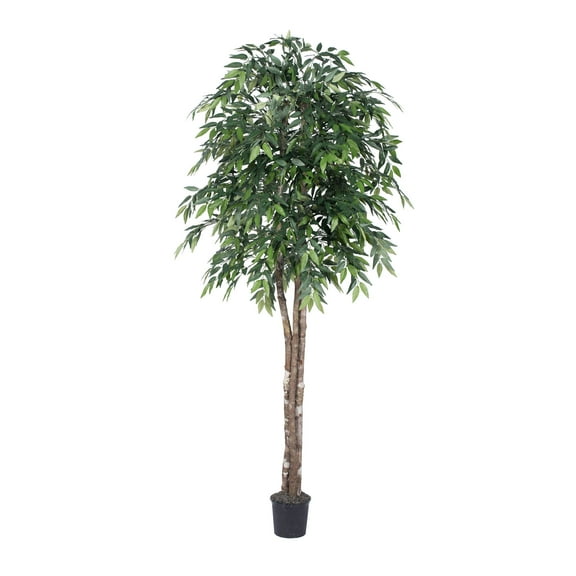 Vickerman 6' Artificial Green Smilax Deluxe, Black Plastic Pot