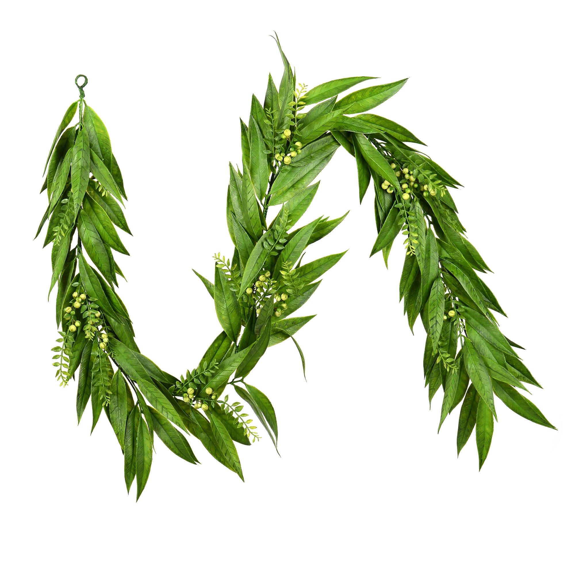 6' Artificial Green Willow Garland with White Berries