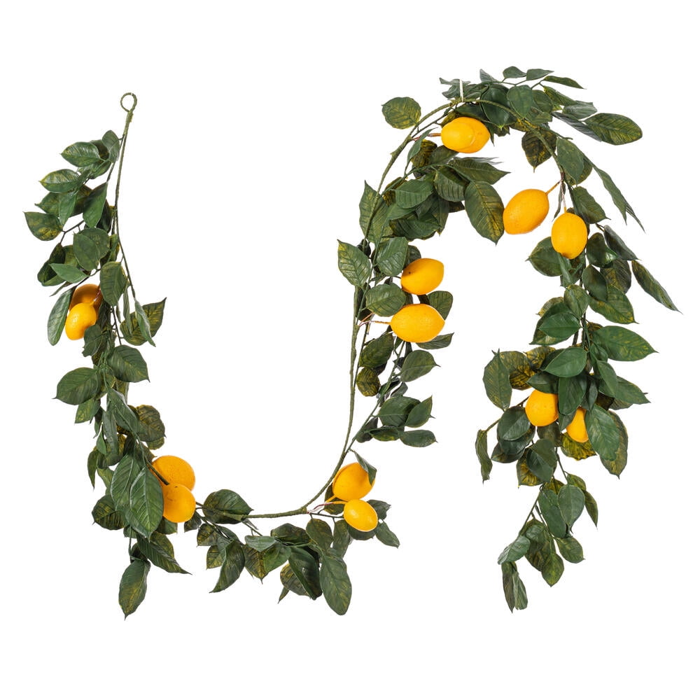 Vickerman 6' Artificial Green and Yellow Salal Garland with 14