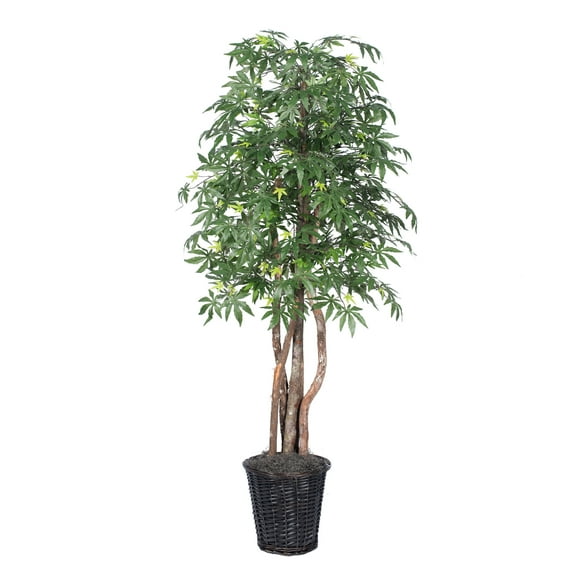 Vickerman 6' Artificial Japanese Maple Executive, Rattan Basket.