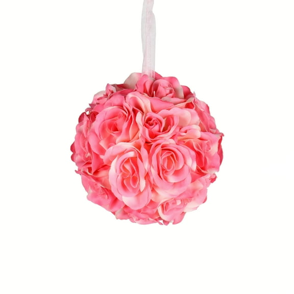 Vickerman 6" Artificial Pink Rose Ball, Pack of 2