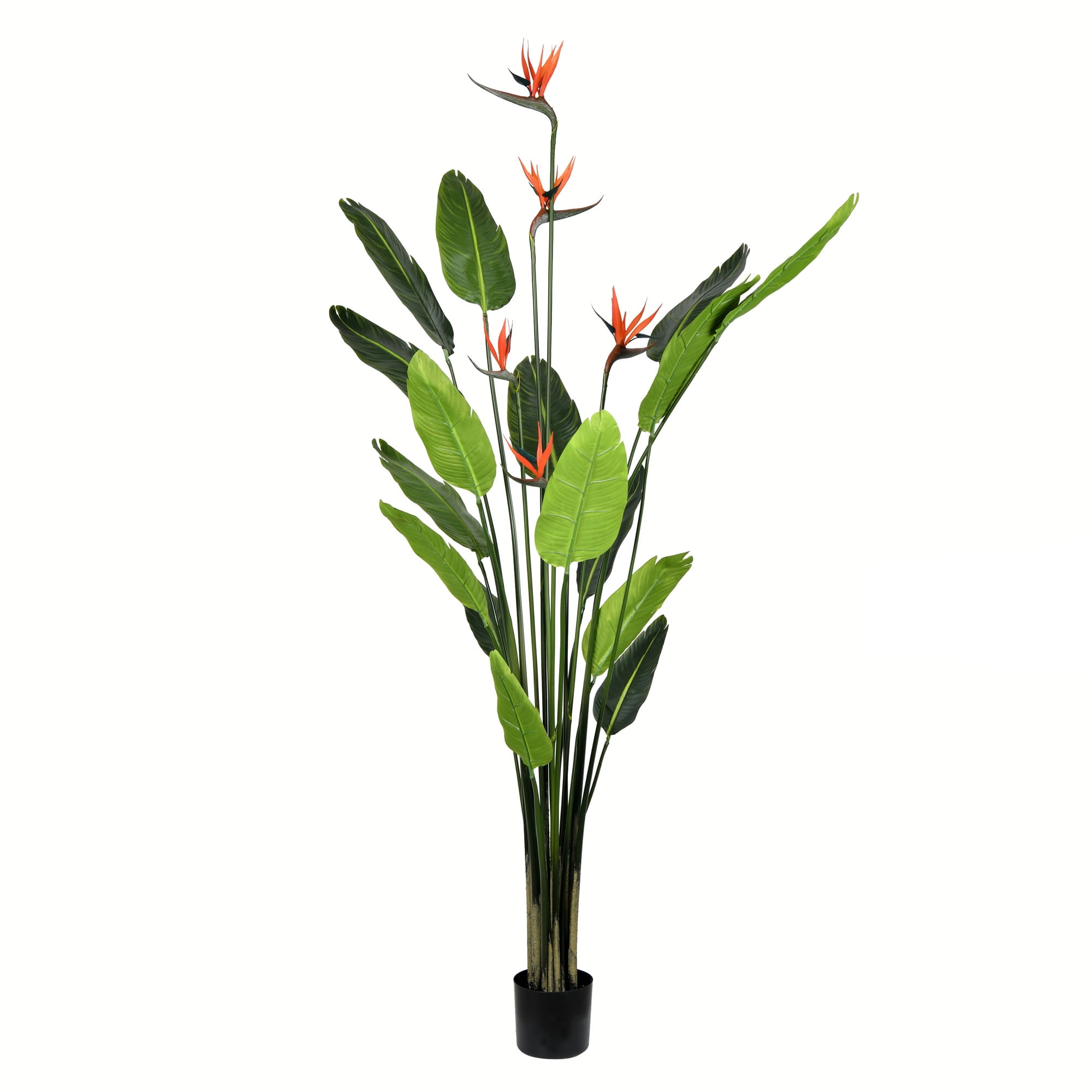 76" Green Plastic Potted Christmas Palm Floor Plant